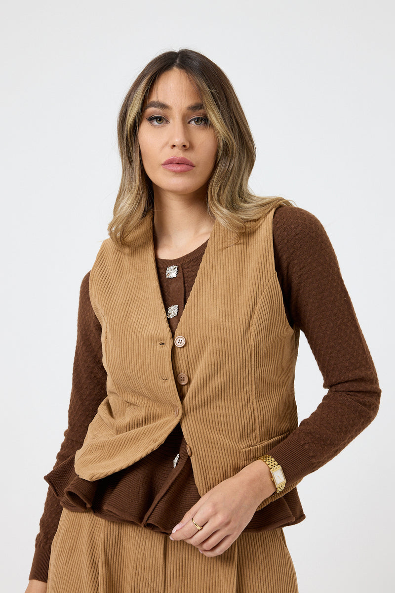 Pantalone palazzo in velluto FEDERICA BI