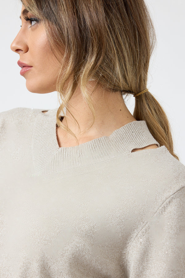 Maglia cut out lurex FEDERICA BI ( più colori )