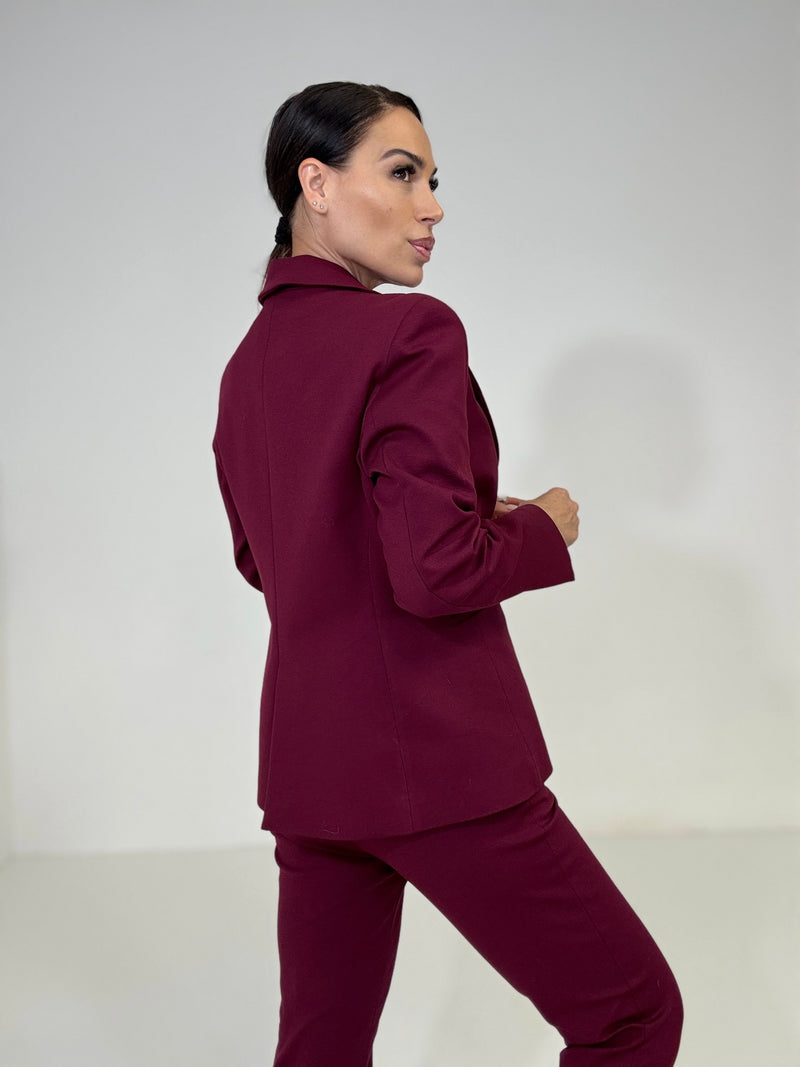 Tailleur in punto milano bordeaux FEDERICA BI