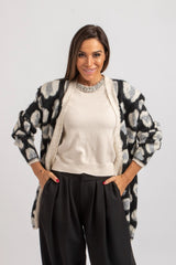 Cardigan animalier avorio FEDERICA BI