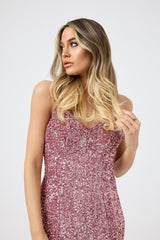 Abito in paillettes rosa FEDERICA BI