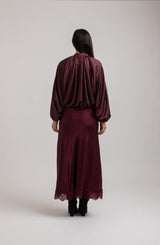 Giacchina FEDERICA BI in raso bordeaux