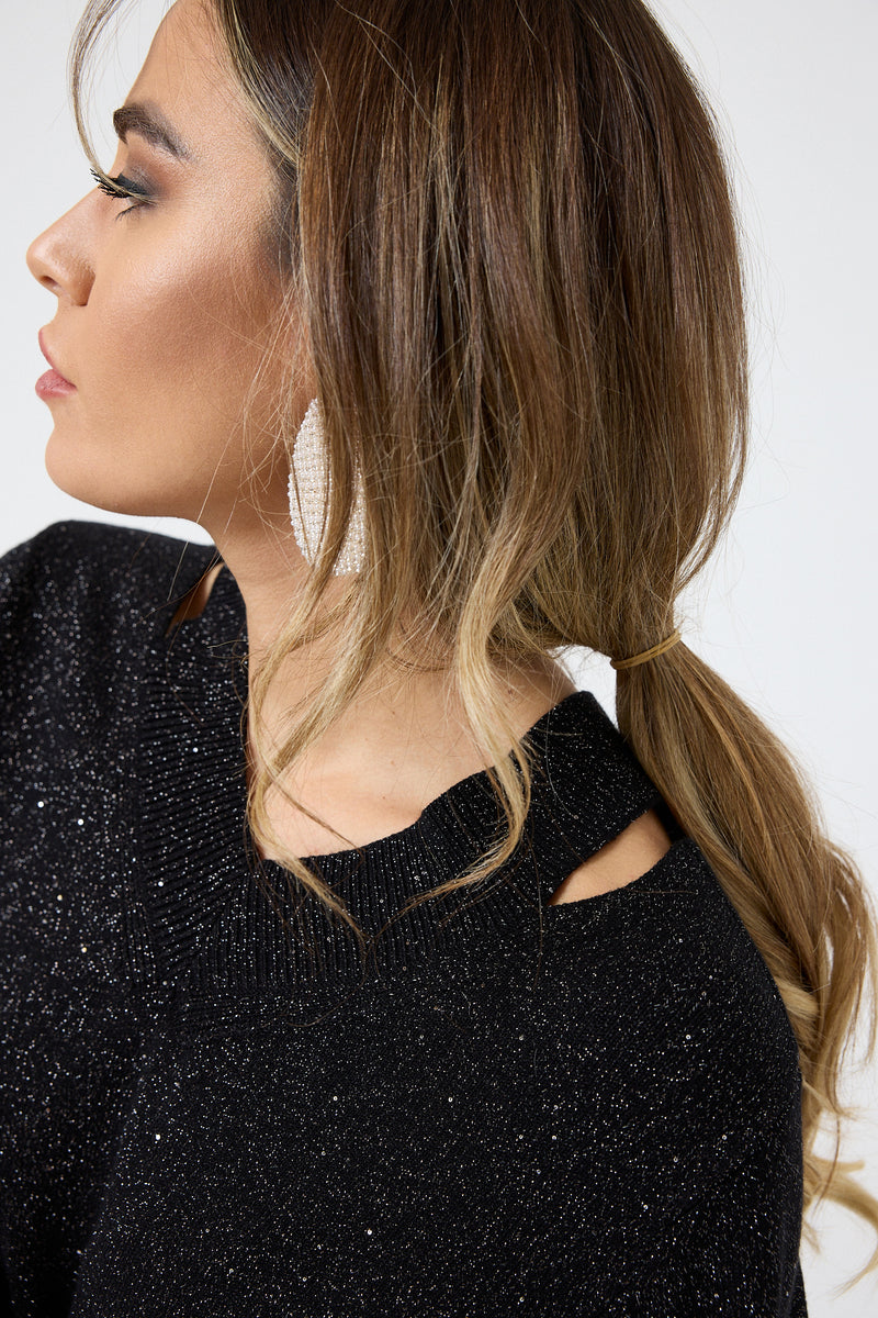 Maglia cut out lurex FEDERICA BI ( più colori )