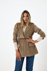 Blazer in velluto beige FEDERICA BI