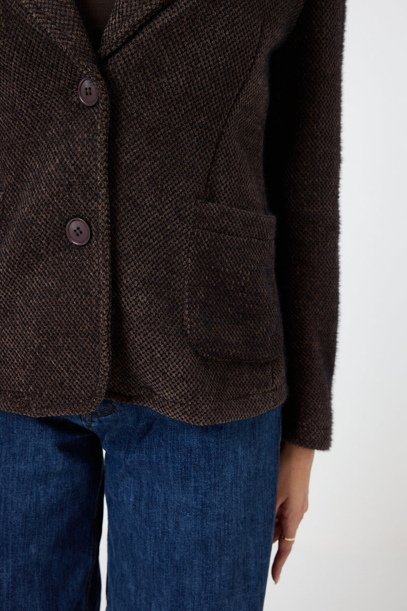 Blazer in ciniglia con spilla FEDERICA BI