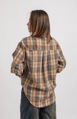 Camicia tartan cristallini e spilla FEDERICA BI