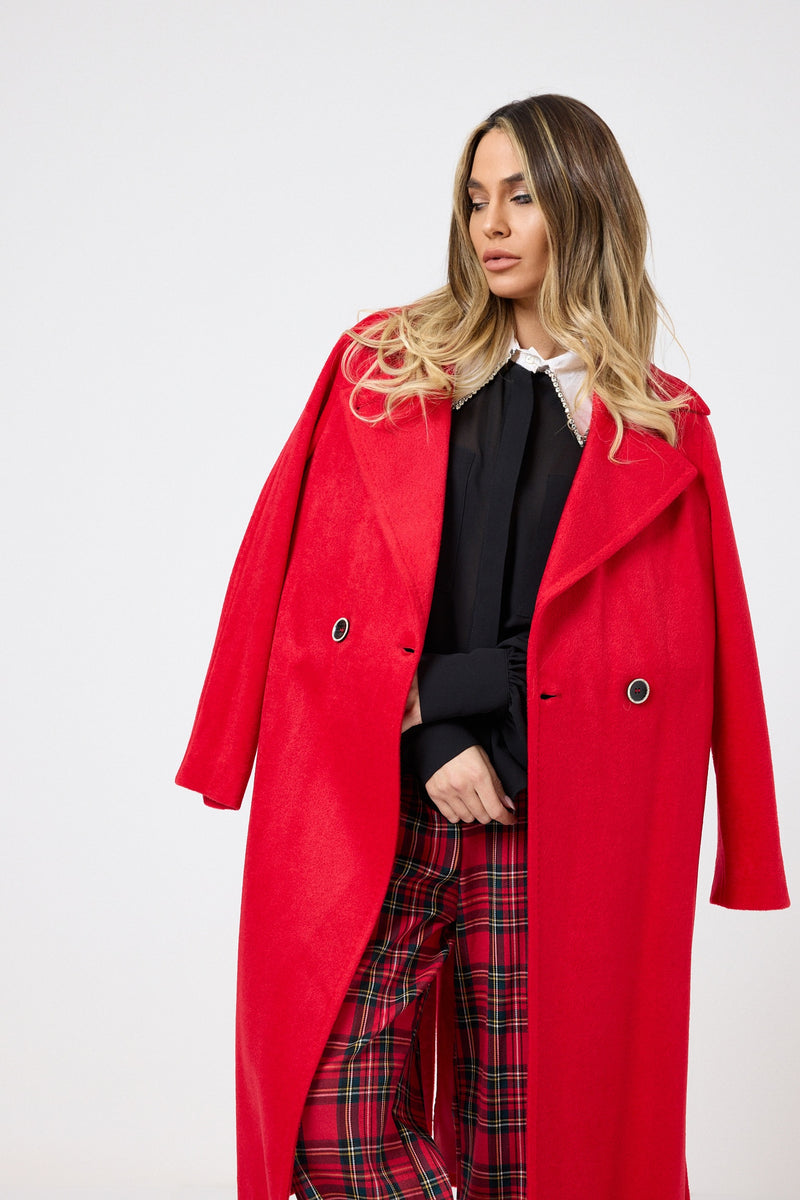 Pantalone tartan rosso FEDERICA BI