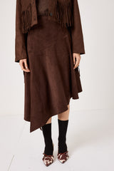 Gonna in ecosuede marrone FEDERICA BI