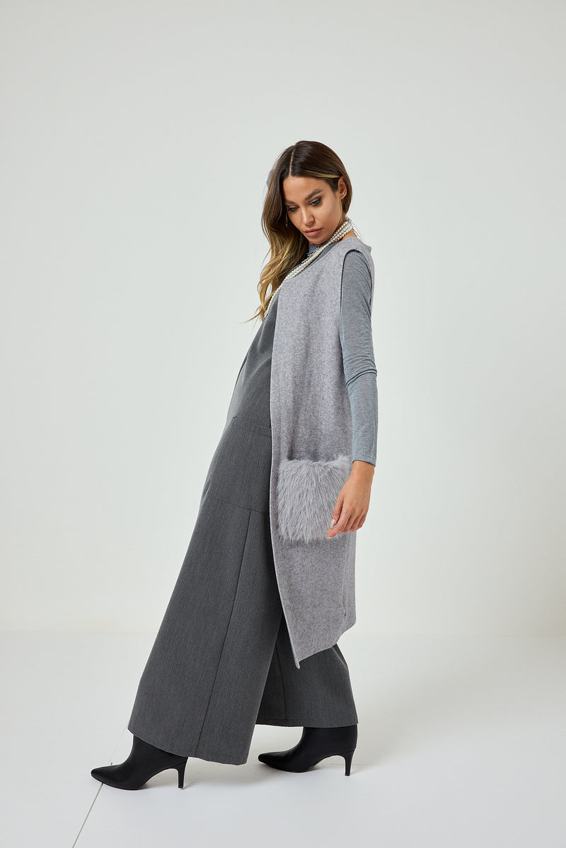 Gilet grigio perla FEDERICA BI