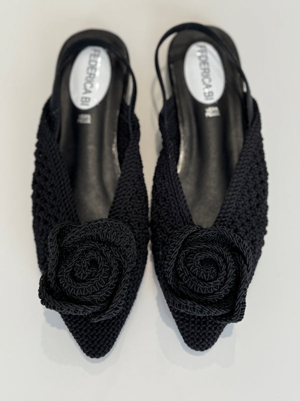 Slingback nera crochet FEDERICA BI
