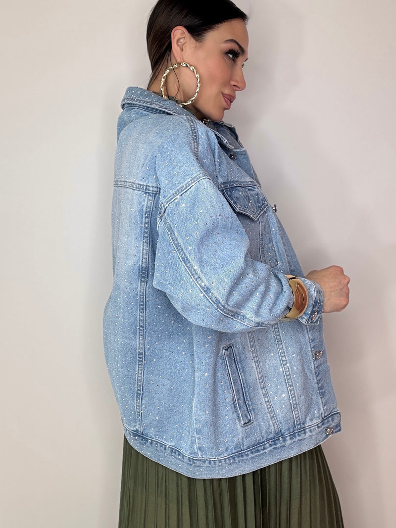 Giacca in denim e cristalli FEDERICA BI