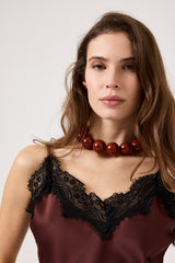 Top in viscosa e pizzo glace FEDERICA BI