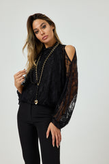 Camicia nera in pizzo FEDERICA BI