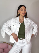 Giacca in denim e frange FEDERICA BI ( vari colori )