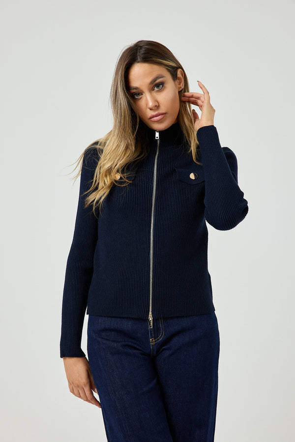 Cardigan zip FEDERICA BI ( vari colori )