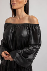 Abito FEDERICA BI laminato nero