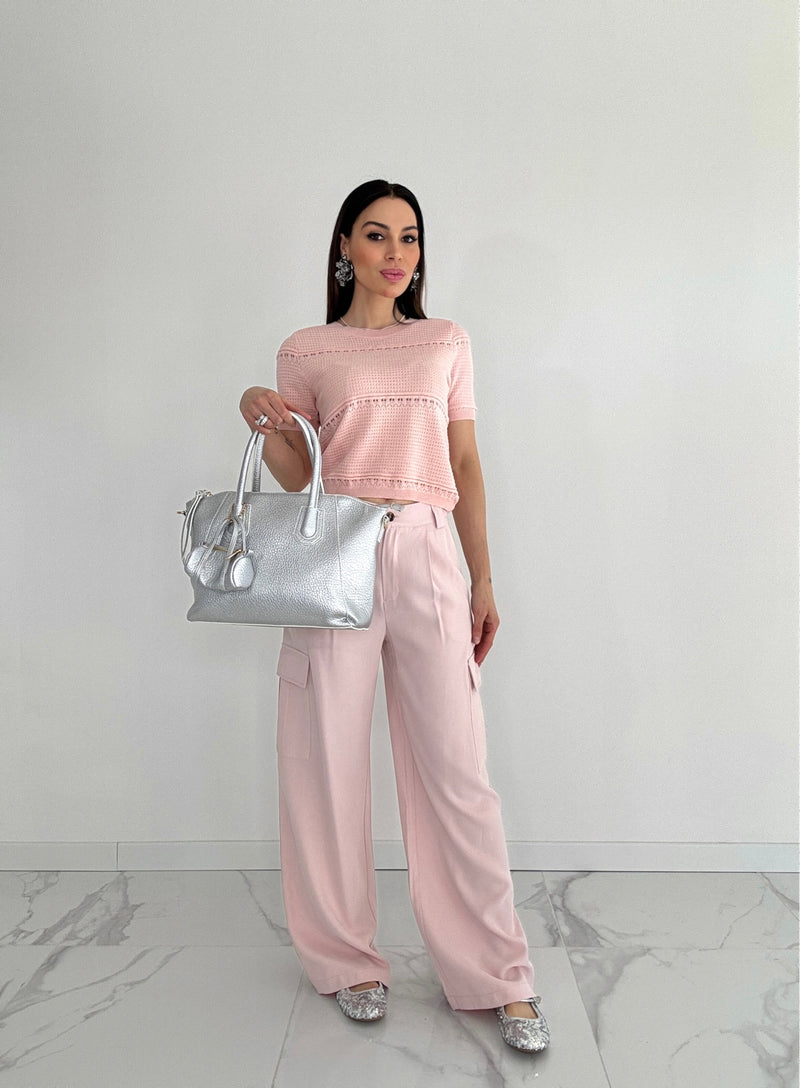 Maglia in viscosa rosa FEDERICA BI