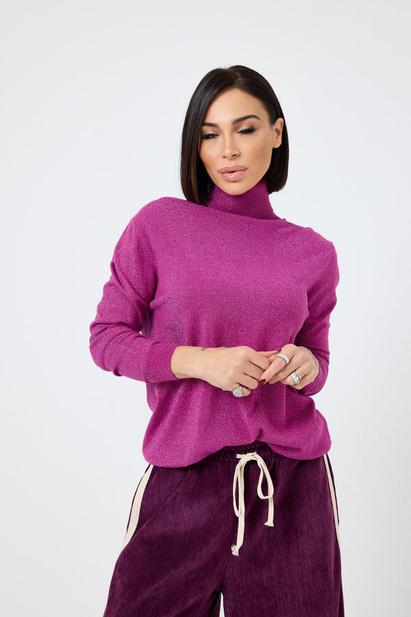 Maglia magenta lurex FEDERICA BI
