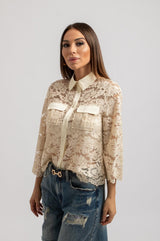 Camicia in pizzo FEDERICA BI avorio