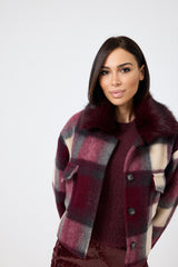 Giacca tartan bordeaux FEDERICA BI