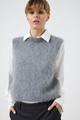 Gilet in mohair perla FEDERICA BI