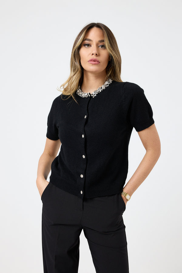 Cardigan collo gioiello FEDERICA BI ( vari colori )