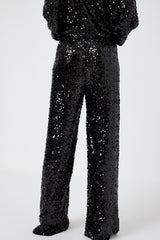 Pantalone nero in paillettes FEDERICA BI