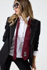 Cravatta in seta bordeaux FEDERICA BI