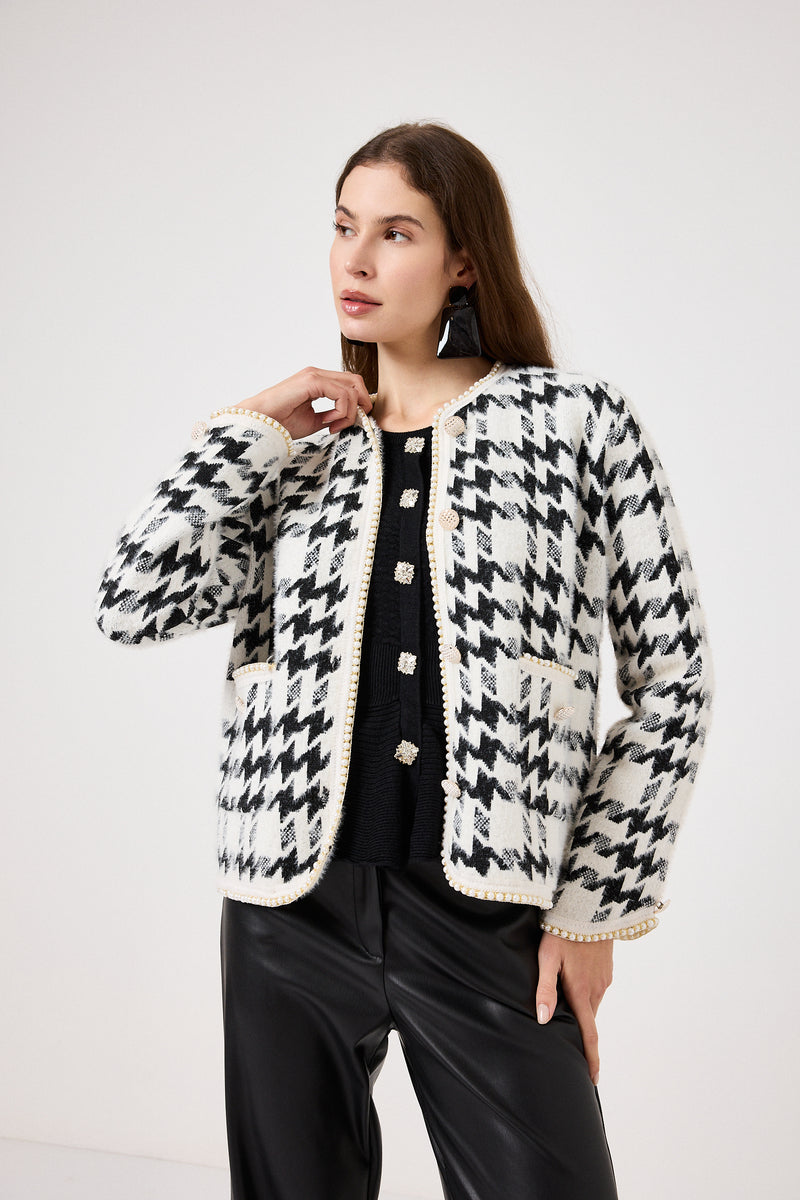 Giacca in ciniglia pied de poule FEDERICA BI ( due colori )