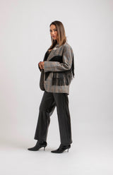 Blazer principe di Galles frange nere FEDERICA BI