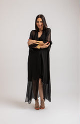 Kimono lungo nero FEDERICA BI