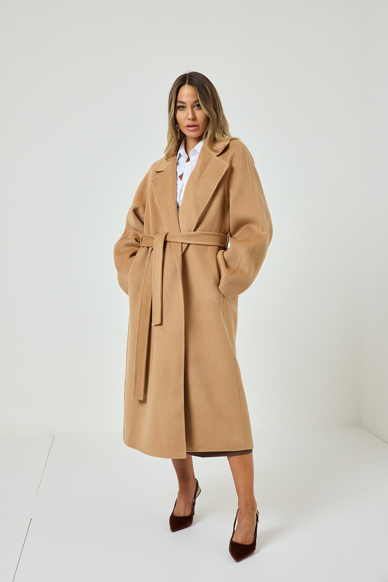 Cappotto camel cachemire e lana FEDERICA BI