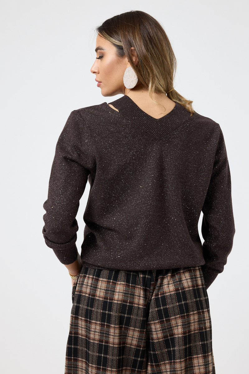 Maglia cut out lurex FEDERICA BI ( più colori )