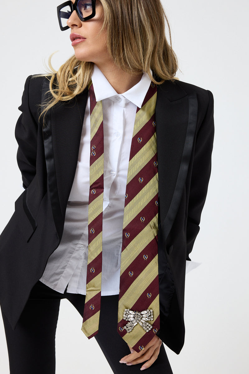 Cravatta in seta riga OXFORD FEDERICA BI