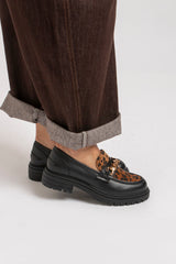 Mocassino nero LEOPARD FEDERICA BI