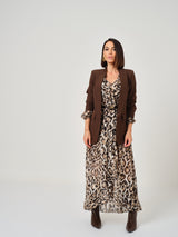 Abito in chiffon stampa animalier macro FEDERICA BI