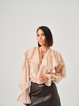 Camicia cipria volant FEDERICA BI