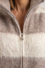 Cardigan riga beige FEDERICA BI