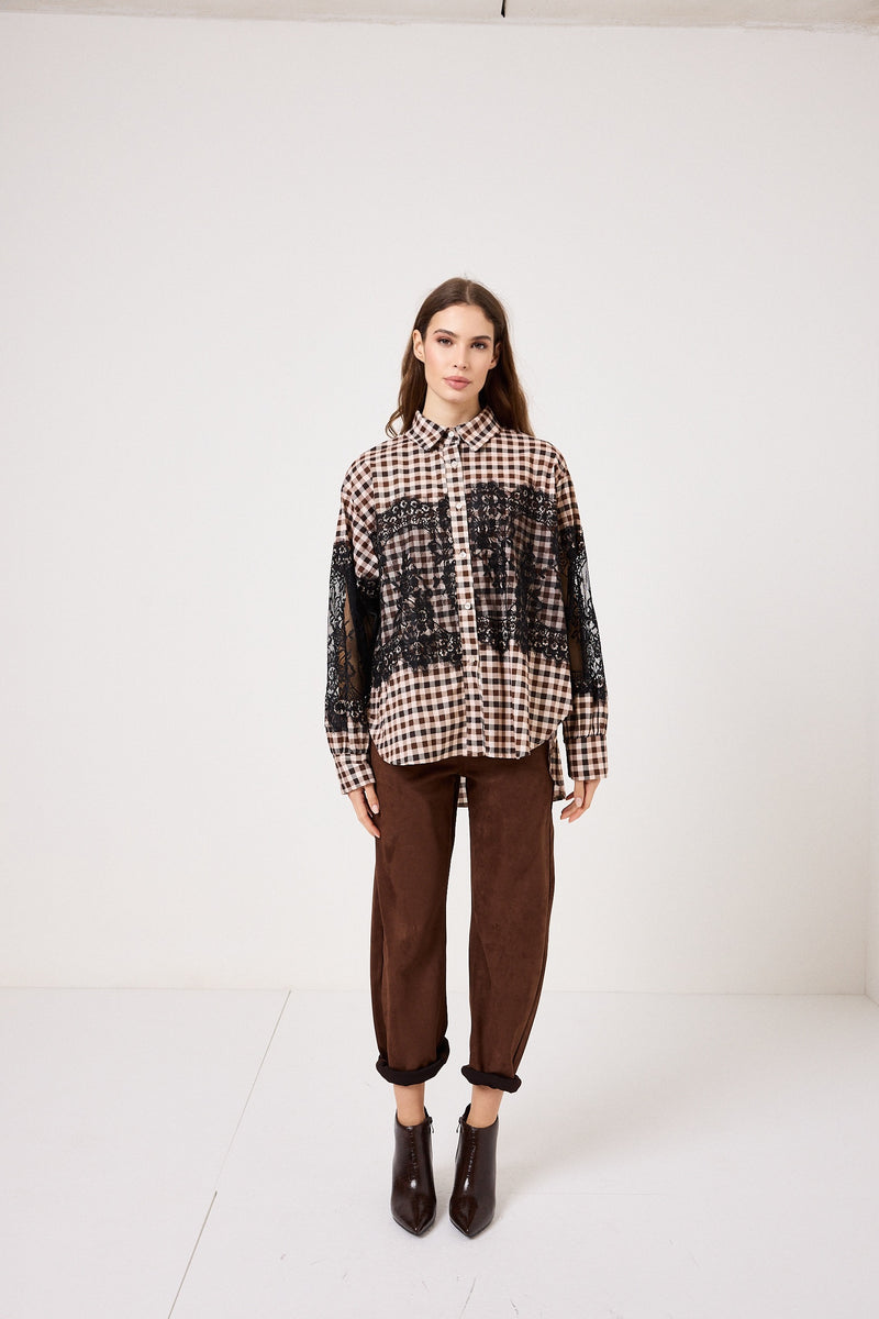 Camicia in cotone e pizzo FEDERICA BI