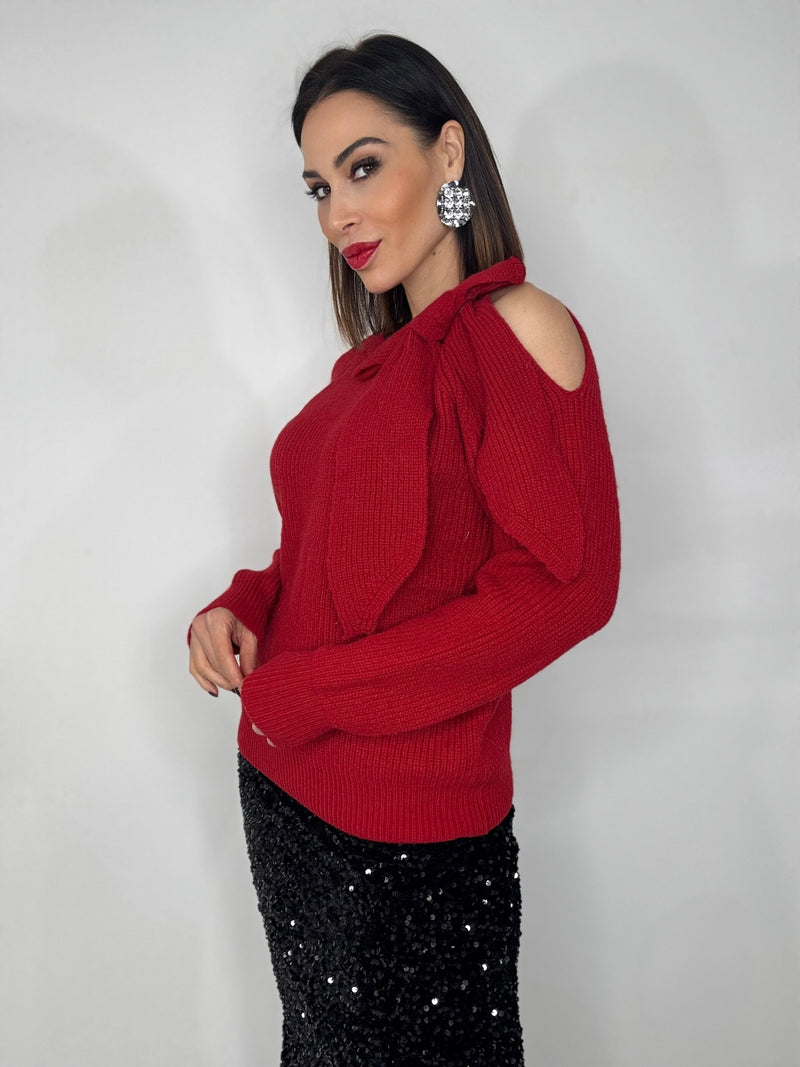 Maglione rosso FIOCCO FEDERICA BI