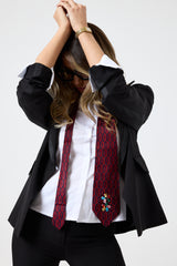 Cravatta in seta bordeaux FEDERICA BI