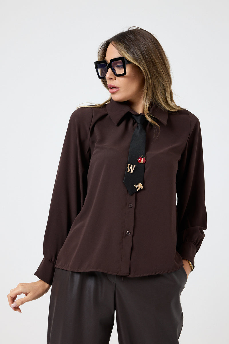 Camicia con cravatta con spille FEDERICA BI ( più colori )