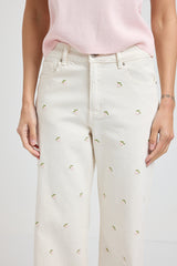 Denim crema fiorellini FEDERICA BI