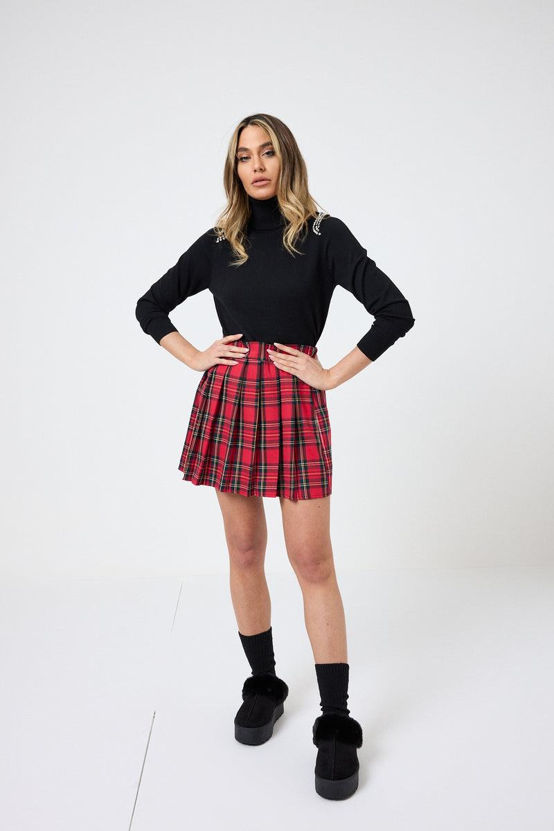 Gonna tartan rossa FEDERICA BI