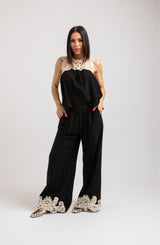 Completo nero top e pantalone FEDERICA BI