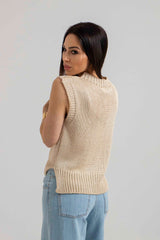 Gilet in maglia treccia FEDERICA BI (piu’ colori)