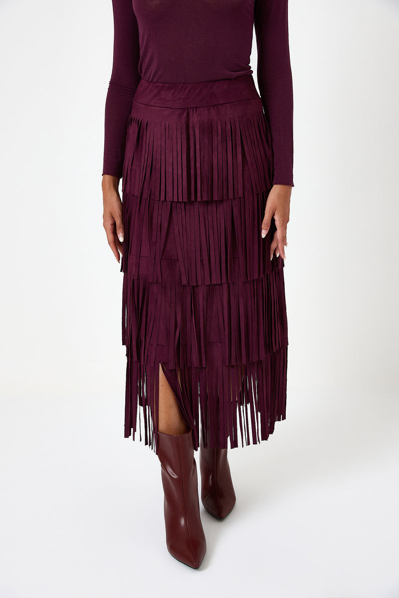 Gonna bordeaux in ecosuede FEDERICA BI