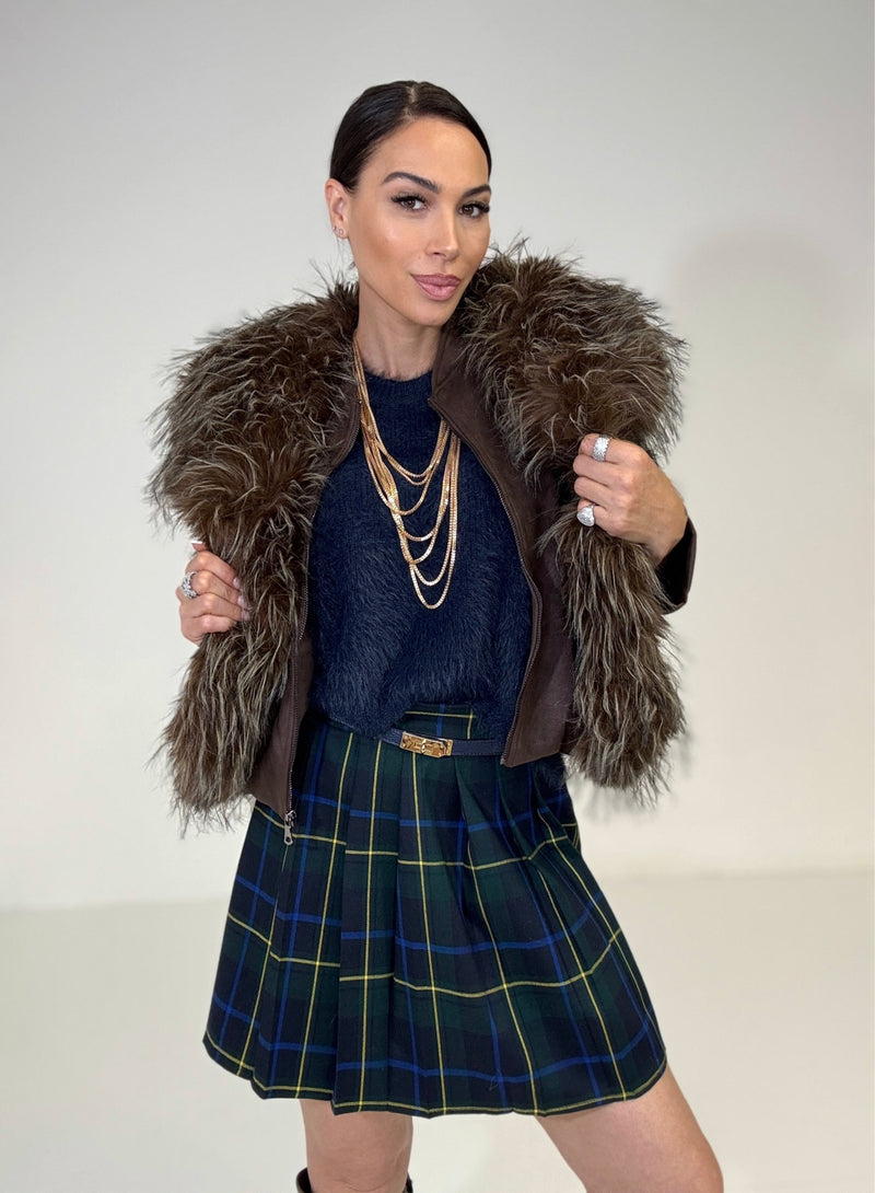 Gonna tartan blu FEDERICA BI