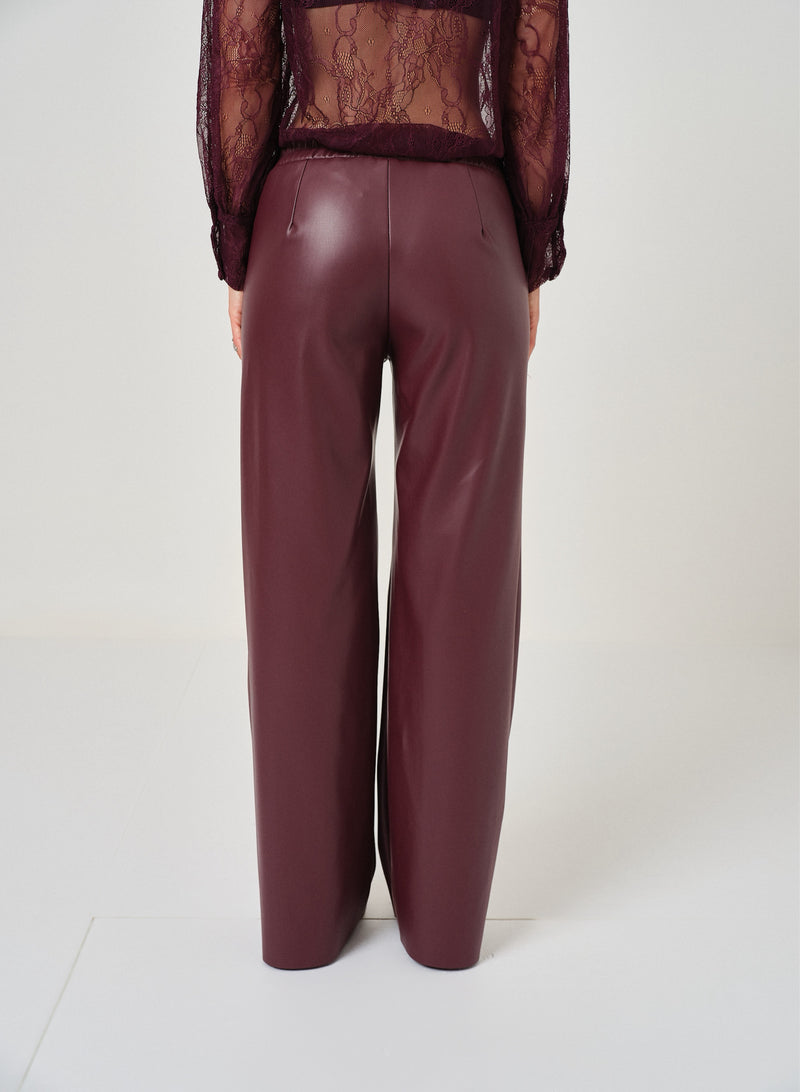 Pantalone bordeaux in ecopelle FEDERICA BI