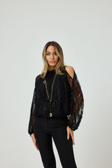 Camicia nera in pizzo FEDERICA BI